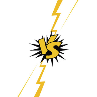 黄色闪电字母vs闪烁PK元素gif动态图闪电元素